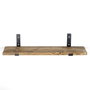 Hanah Home Lam010 Estantería de Pared de Madera y Metal Negro y Nogal